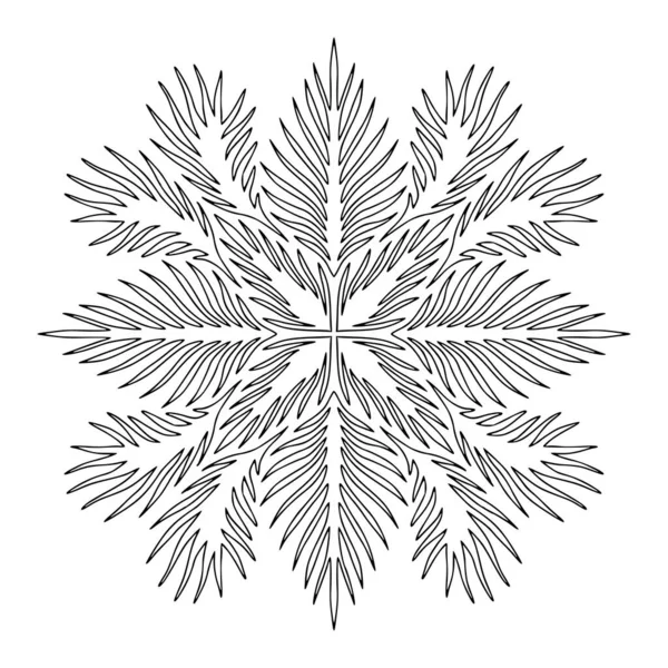 Kreatives Mandala Ornament Schneeflockendesign Weihnachten — Stockvektor