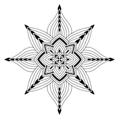 Yaratıcı mandala süsü. Noel kar tanesi tasarımı