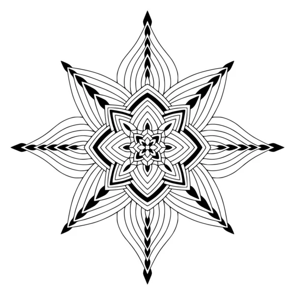 Kreatives Mandala Ornament Schneeflockendesign Weihnachten — Stockvektor