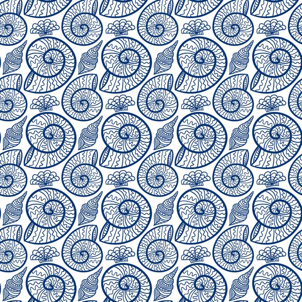 Раковины Бесшовные Предпосылки Текстильного Дизайна — стоковый вектор