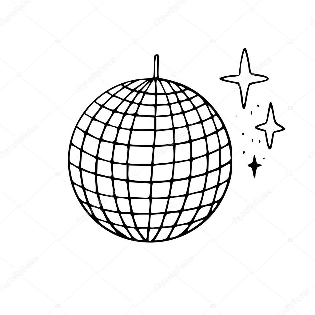 Hand drawn disco ball icon