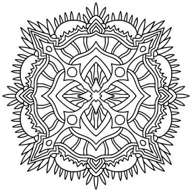 Mandala süsü. Boyama kitabı sayfası.