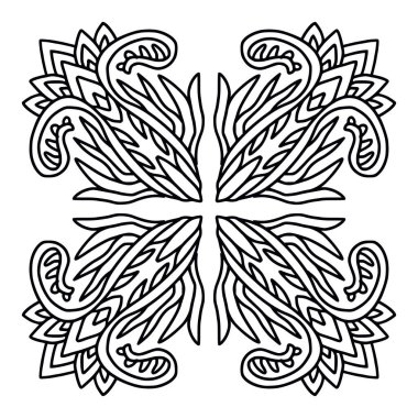 Süslü Mandala. Boyama kitabı sayfası