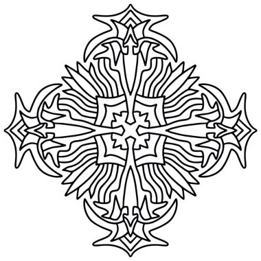 Süslü Mandala. Boyama kitabı sayfası