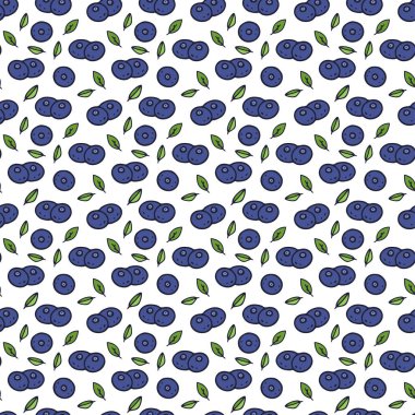 Böğürtlenler ve tatlı yapraklar. Yaz dönemi. Vektör dijital kağıt tasarımı.