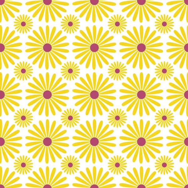 Patrón Sin Costuras Girasoles Repita Fondo Floral Para Diseño Textil — Vector de stock