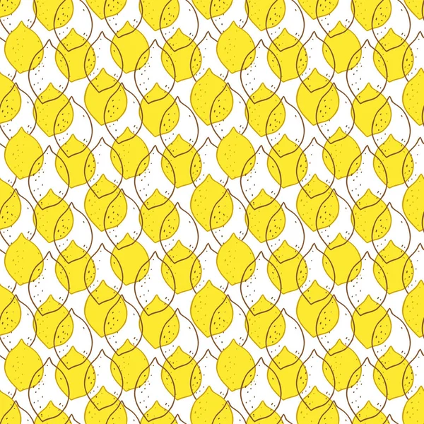 Lindo Patrón Sin Costuras Limones Fondo Fruta Diseño Papel Digital — Archivo Imágenes Vectoriales