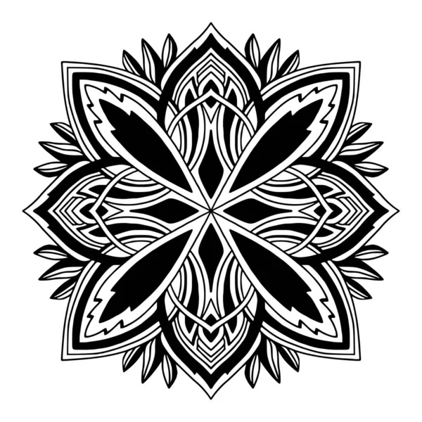 Elle Çizilmiş Vektör Süslemesinde Süslü Mandala Boyama Kitabı Sayfası Filigran — Stok Vektör