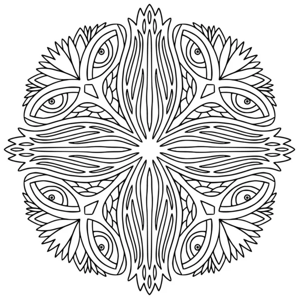 Mandala Ornamental Ornamento Vetorial Desenhado Mão Desenho Livro Para Colorir —  Vetores de Stock