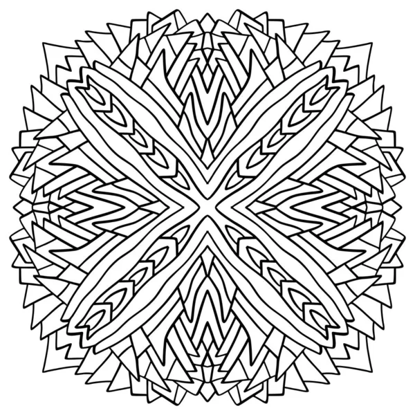 Mandala Ornamentale Ornamento Vettoriale Disegnato Mano Libro Colorare Pagina Filigrana — Vettoriale Stock