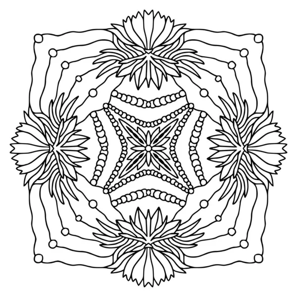 Декоративная Мандала Ручном Векторном Орнаменте Страница Раскраской Филигранный Мандала — стоковый вектор