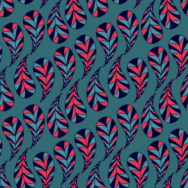 Süslü desenli desen. Paisley Kızılderili desenli. Dekoratif arka plan. Duvar kağıdı, tekstil, kumaş, ambalaj için kullanılabilir.