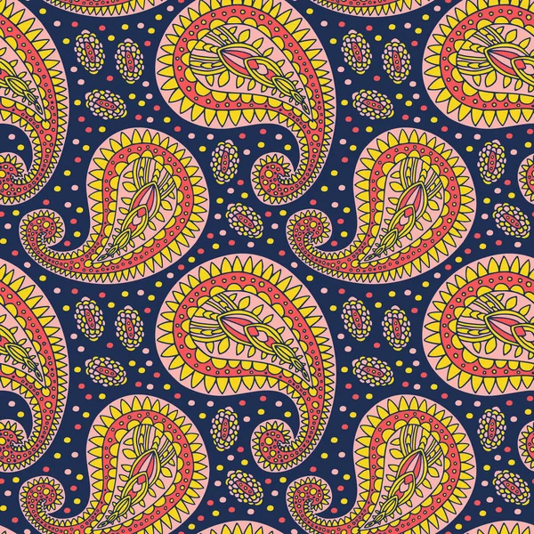 Boheemse Paisley Patroon Decoratief Oosters Design Paisley Naadloos Patroon Luxe — Stockvector