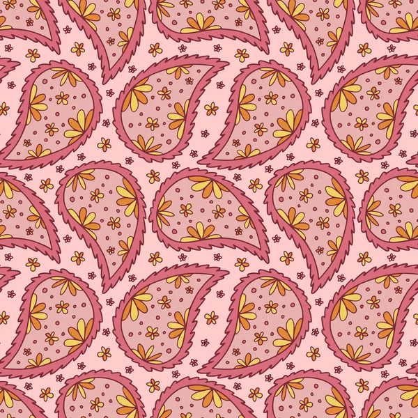 Padrão Ornamental Paisley Projeto Boho Folclórico Padrão Sem Costura Paisley — Vetor de Stock