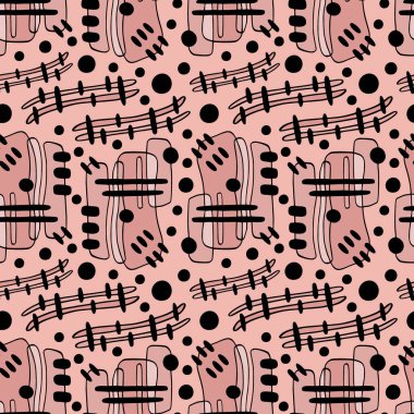 Geometrik dinamik desen daire içine alınmış ve okşanmış şekillerde. Tekstil ve moda kumaş tasarımı için tekrarlanan desen