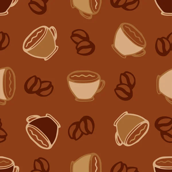 Hot  coffee cups seamless pattern background for cafe or restaurant menu design — Stock Vector