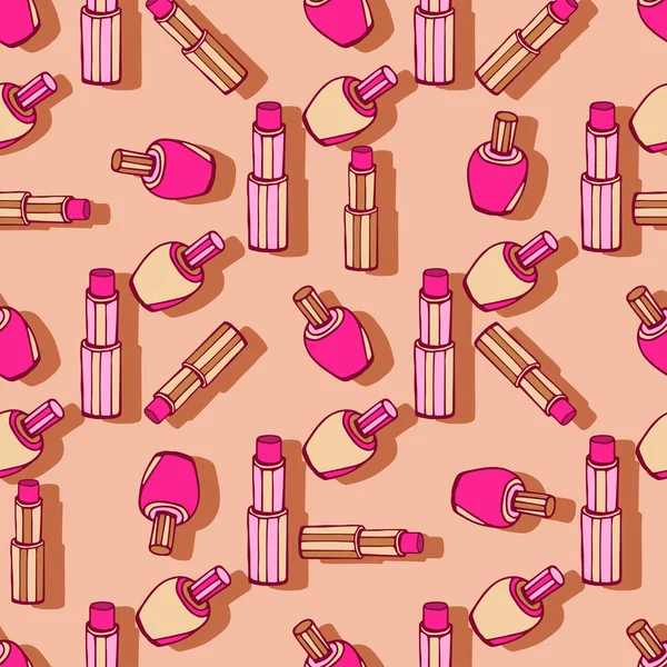 Pintalabios y barnices de uñas . — Vector de stock