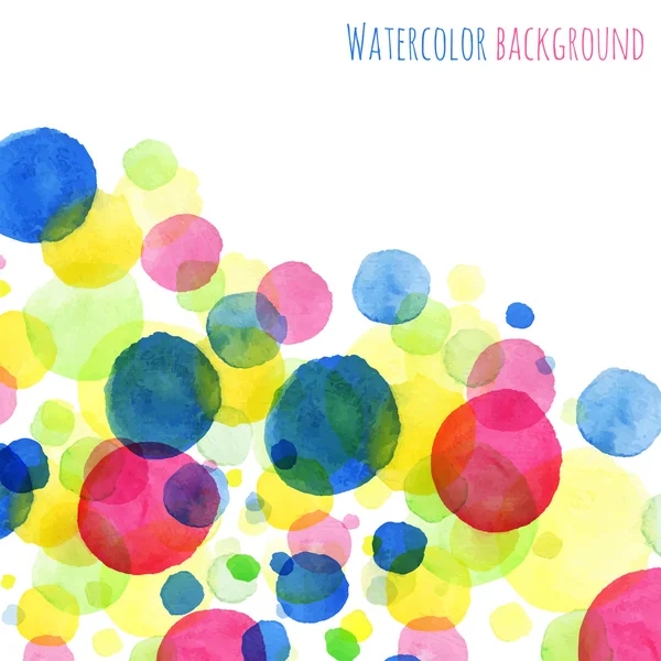 Watercolor painted round splashes — Stock Vector