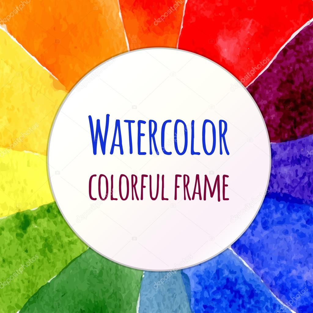 Watercolor rainbow  vector background.
