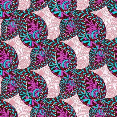 Pembe desenli süslü seamless modeli. Duvar kağıdı, desen dolgularını, tekstil, kumaş, sarma, yüzey dokuları için sorunsuz vektör desen-ebilmek var olmak kullanılmış