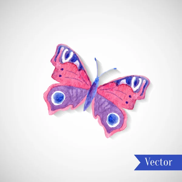 Удивительная акварельная бабочка . — стоковый вектор