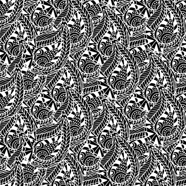 Ornamental seamless pattern. Vector black and white texture. Seamless vector template can be use for wallpaper, pattern fills, textile, fabric, wrapping, surface textures for design — Stock Vector