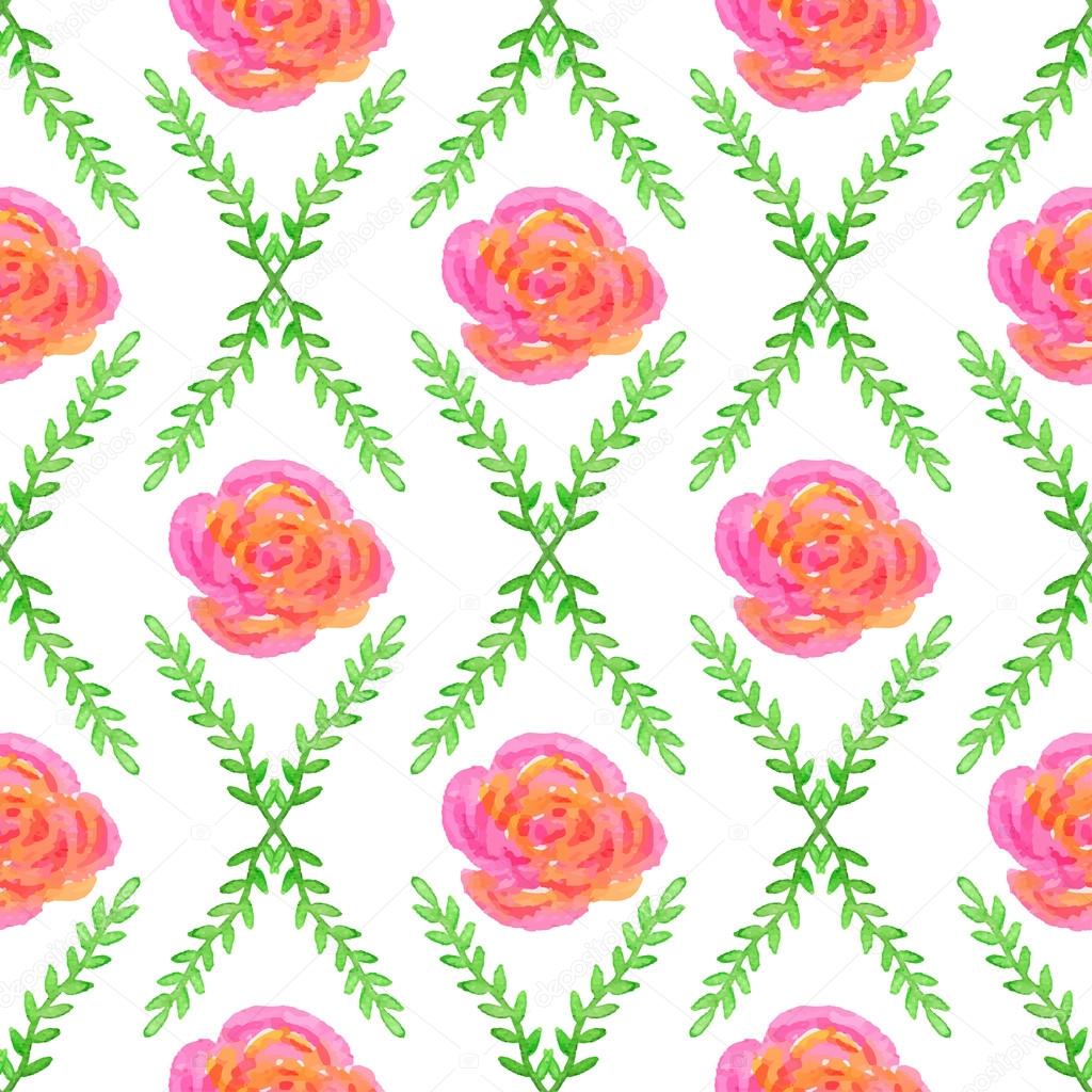 rose and green bruhche pattern.