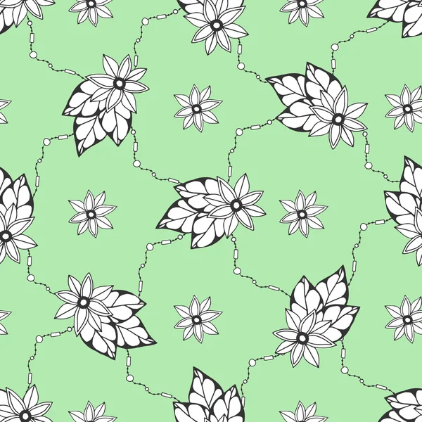 Nahtloses Muster mit handgezeichneten Blumen. — Stockvektor
