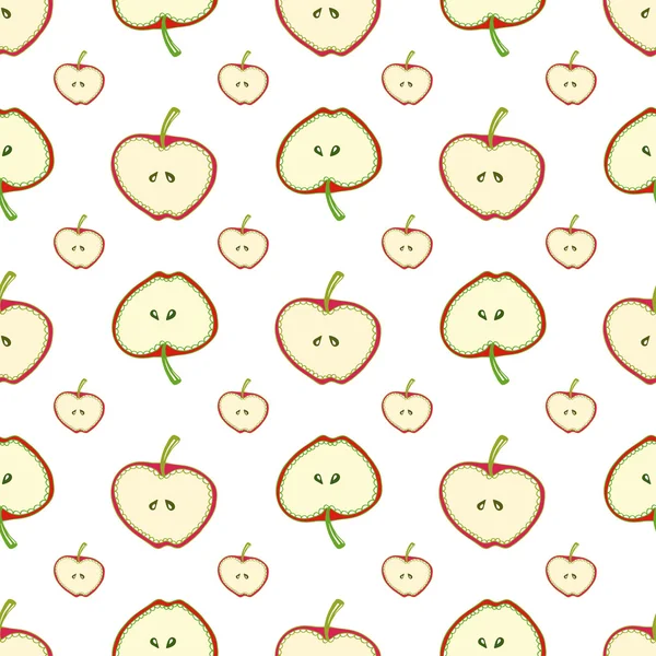 Manzanas patrón sin costura . — Vector de stock