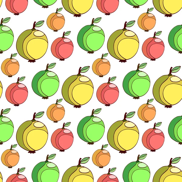 Patrón con manzanas de colores . — Vector de stock