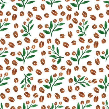 yaprakları ile kahve şubesi ile desen