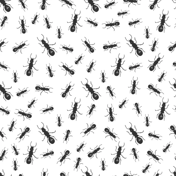 Μοτίβο με μαύρο μυρμήγκια. — Διανυσματικό Αρχείο