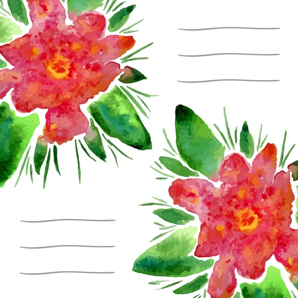 Aquarell blühende Blumen. — Stockvektor