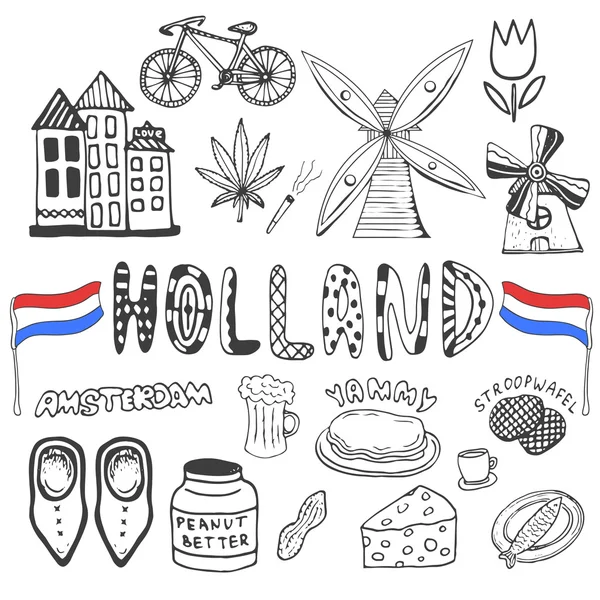 Collection of Holland icons. — Stock Vector