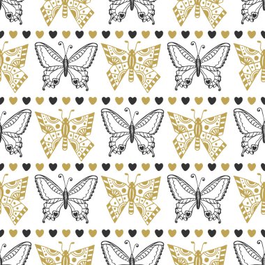 Cute seamless pattern of butterflies