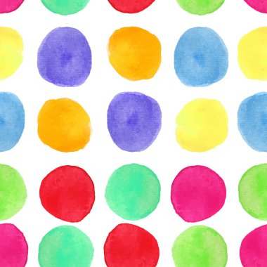 Colorful watercolor seamless pattern with circles.