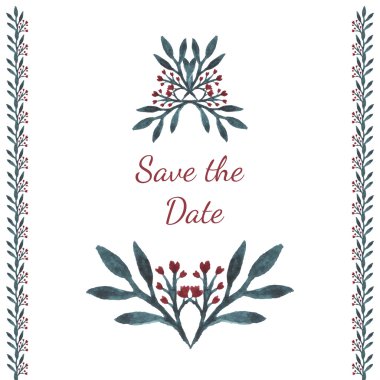 Sevimli yaprak suluboya çerçeveli.