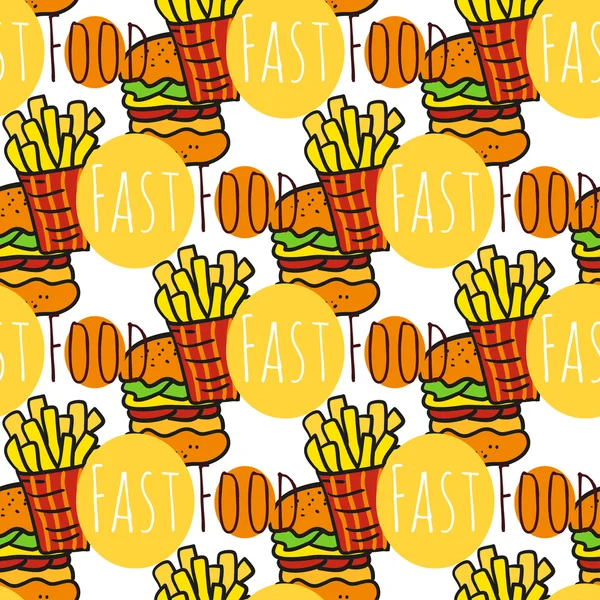 Déjeuner avec frites, hamburger et soda — Image vectorielle