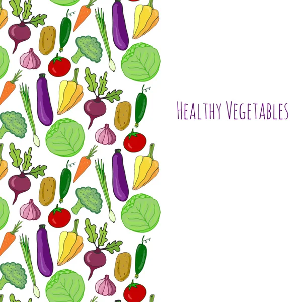 Vegetable hand drawn background. — 스톡 벡터