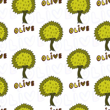 Zeytin ağaçları seamless modeli.