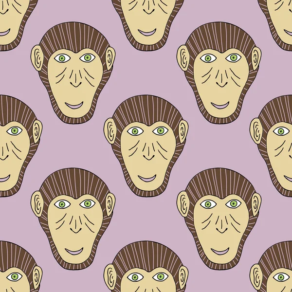 Monkey print. Chimpanzee seamless pattern. — Stock Vector