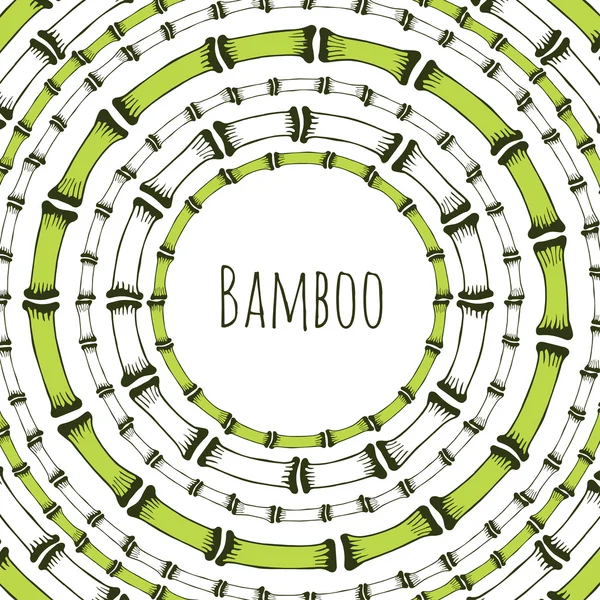 Marco de círculo de bambú verde . — Vector de stock