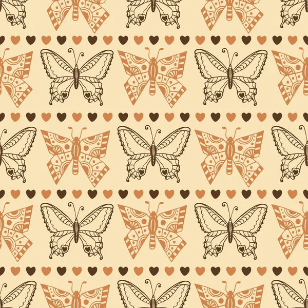 Запутанный рисунок бабочек . — стоковый вектор