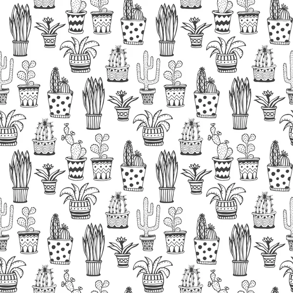 Succulent and cactus pattern — Stock Vector