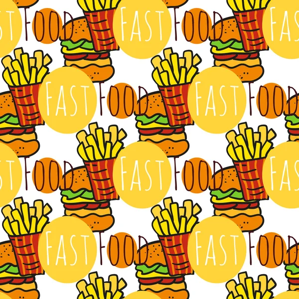 Muster mit Fast Food — Stockvektor