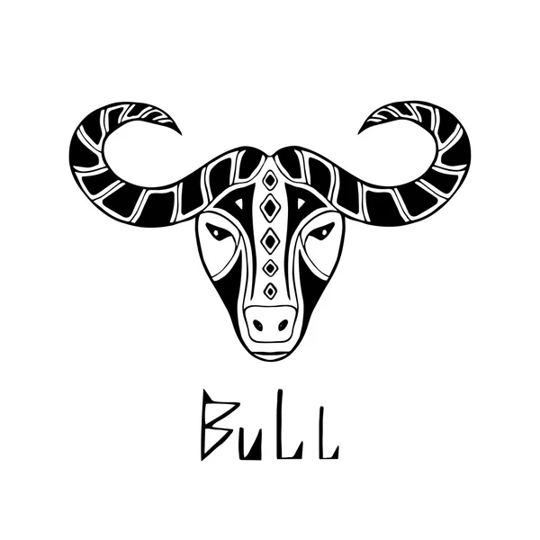 Tribal Bull. Buffalo head — Stock Vector