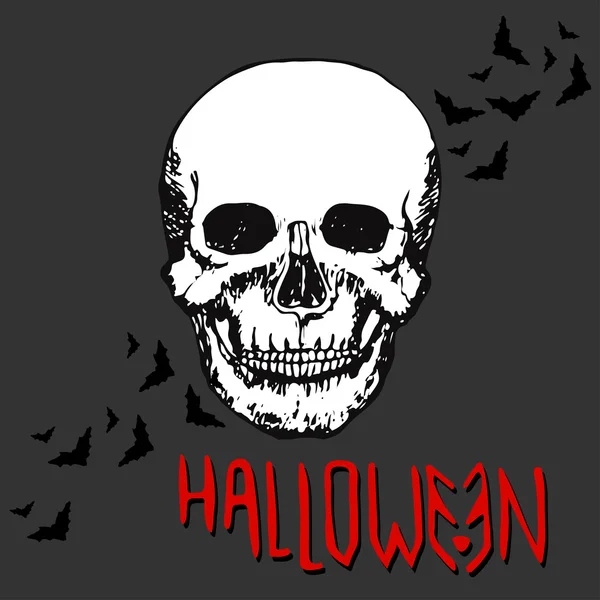Halloween noite conceito cartaz —  Vetores de Stock