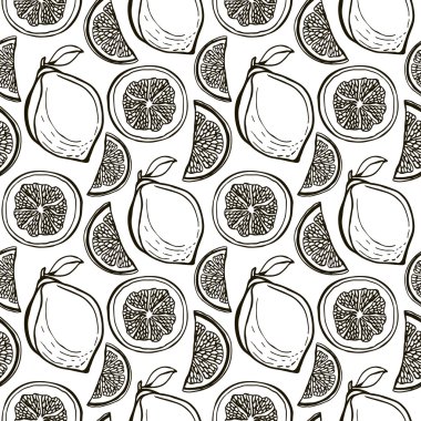 El çekilmiş tatlı limon desen.