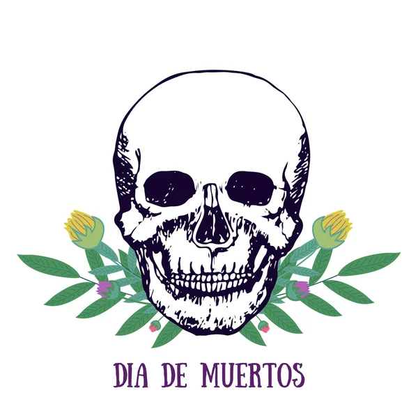 Impressão mexicana - Dia de muertos . —  Vetores de Stock