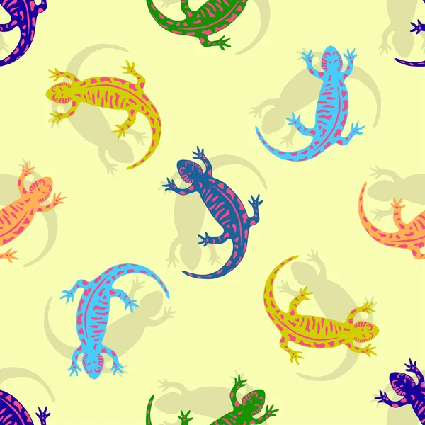 Salamander seamless mönster — Stock vektor